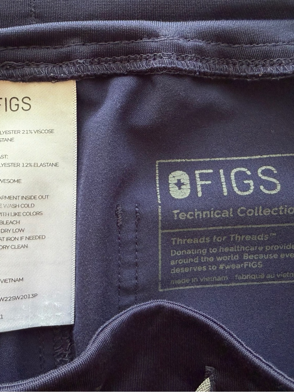 FIGS Yola Navy Blue High Rise Skinny Scrub Pants XS/P Petite - Picture 4 of 7